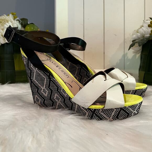 NEW Sam & Libby Boho Tribal Platform Wedge Ankle Wrap Sandals Sz 5.5 NWOT - Picture 12 of 15